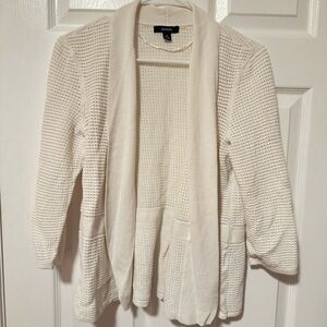 Alfani Cream Textured Knit Sweater